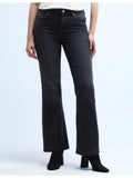 Black High Rise Regular Bootcut Stretchable Jeans | BG78 - view 1