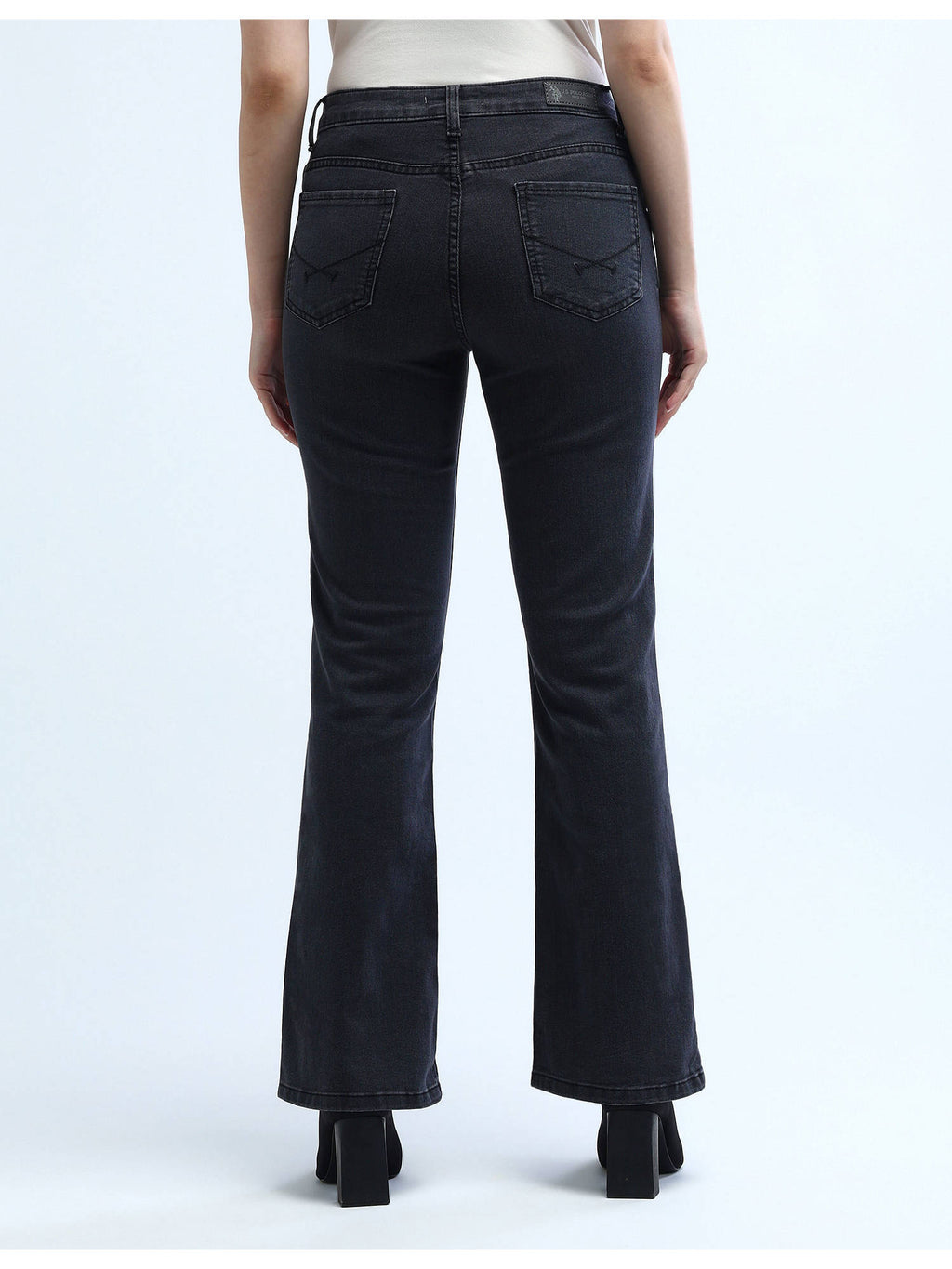 Black High Rise Regular Bootcut Stretchable Jeans | BG78 - view 5
