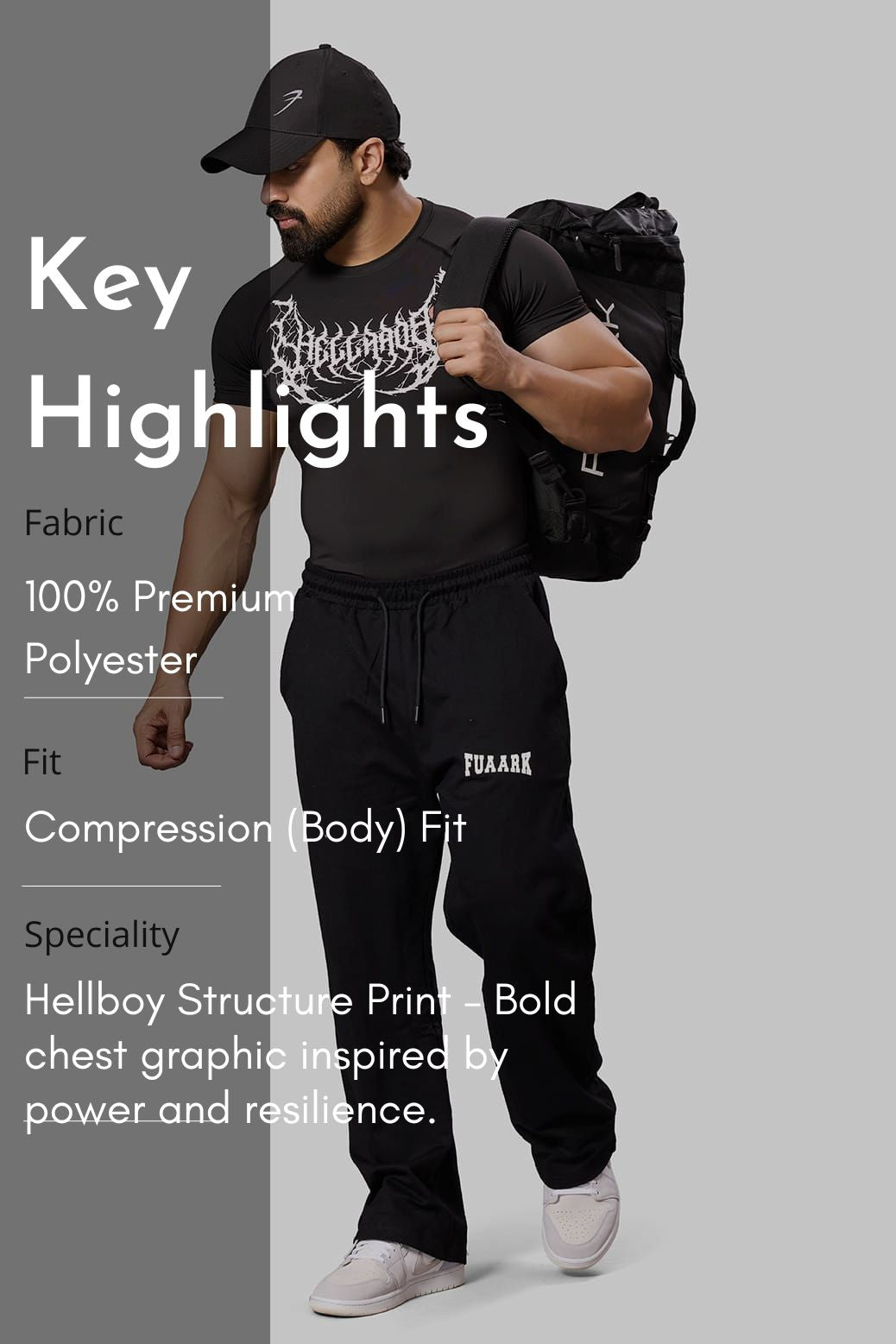 Hellborn Compression T-shirt Black/White
