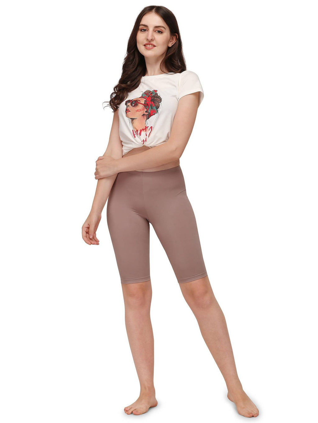 Mid Rise Soft Polyamide Spandex Knee Length Cycling Shorts - view 15
