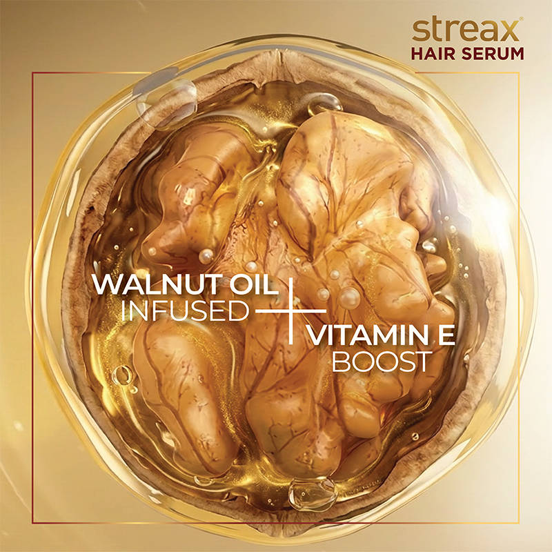 Hair Serum Vitalized with Walnut Oil, For Hair Smoothening & Shine, For Dry & Frizzy Hair | H85 - view 3