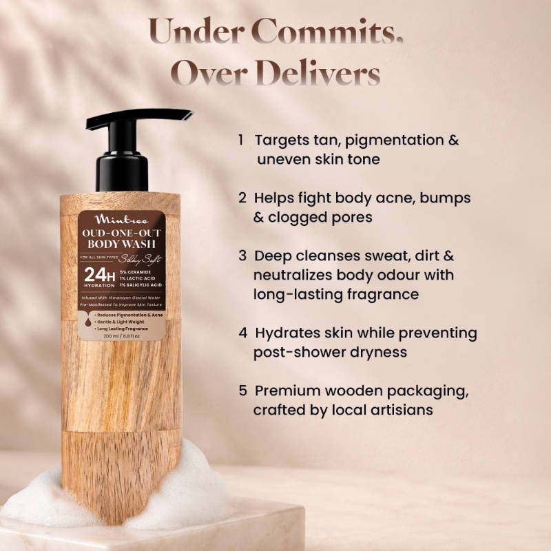 Organic Oud Body Wash for Dull, Dry & Tanned Skin with Ceramide|Shower Gel for Men&Women | H02 - view 4