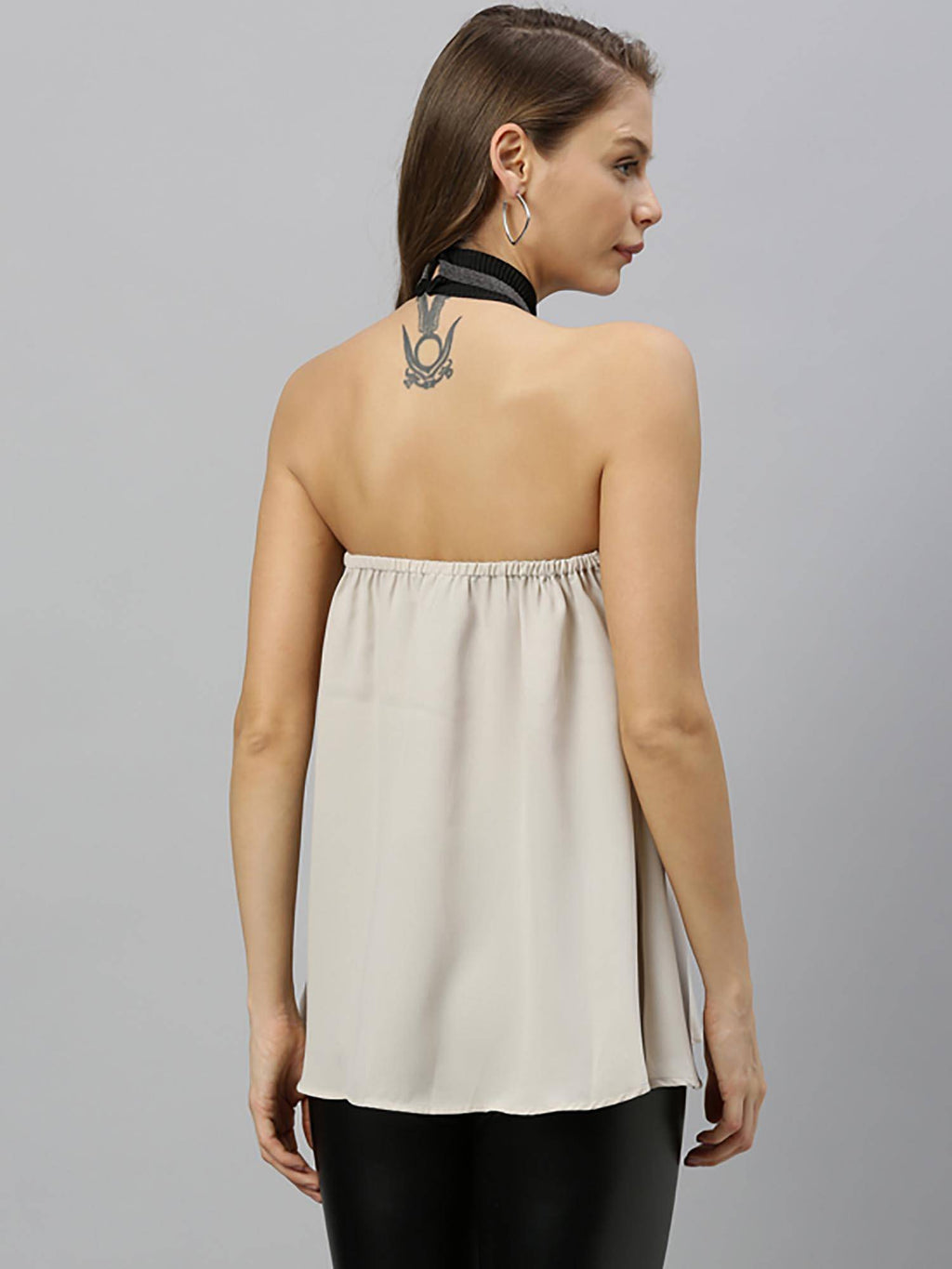 Beige Halter Neck Top | HT67 - view 2