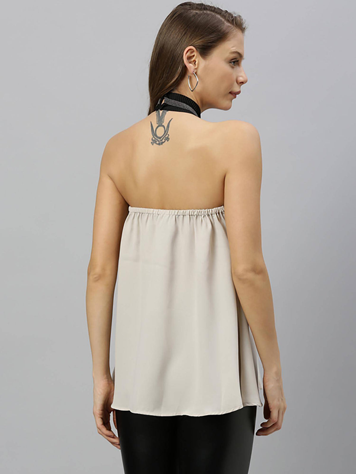 Beige Halter Neck Top | HT67 - view 2