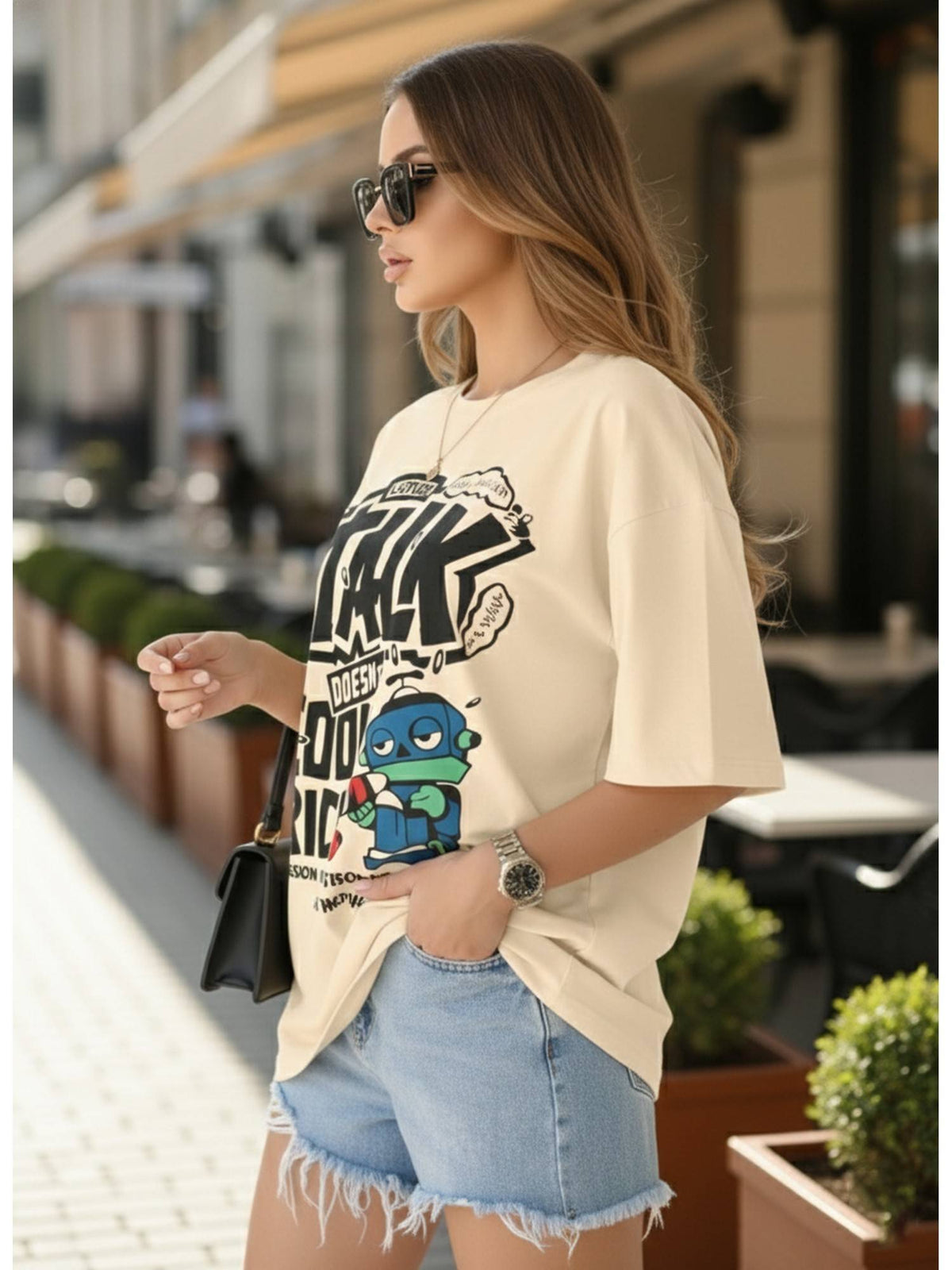 Typography Women's Pink T-Shirt | TS56 - view 6
