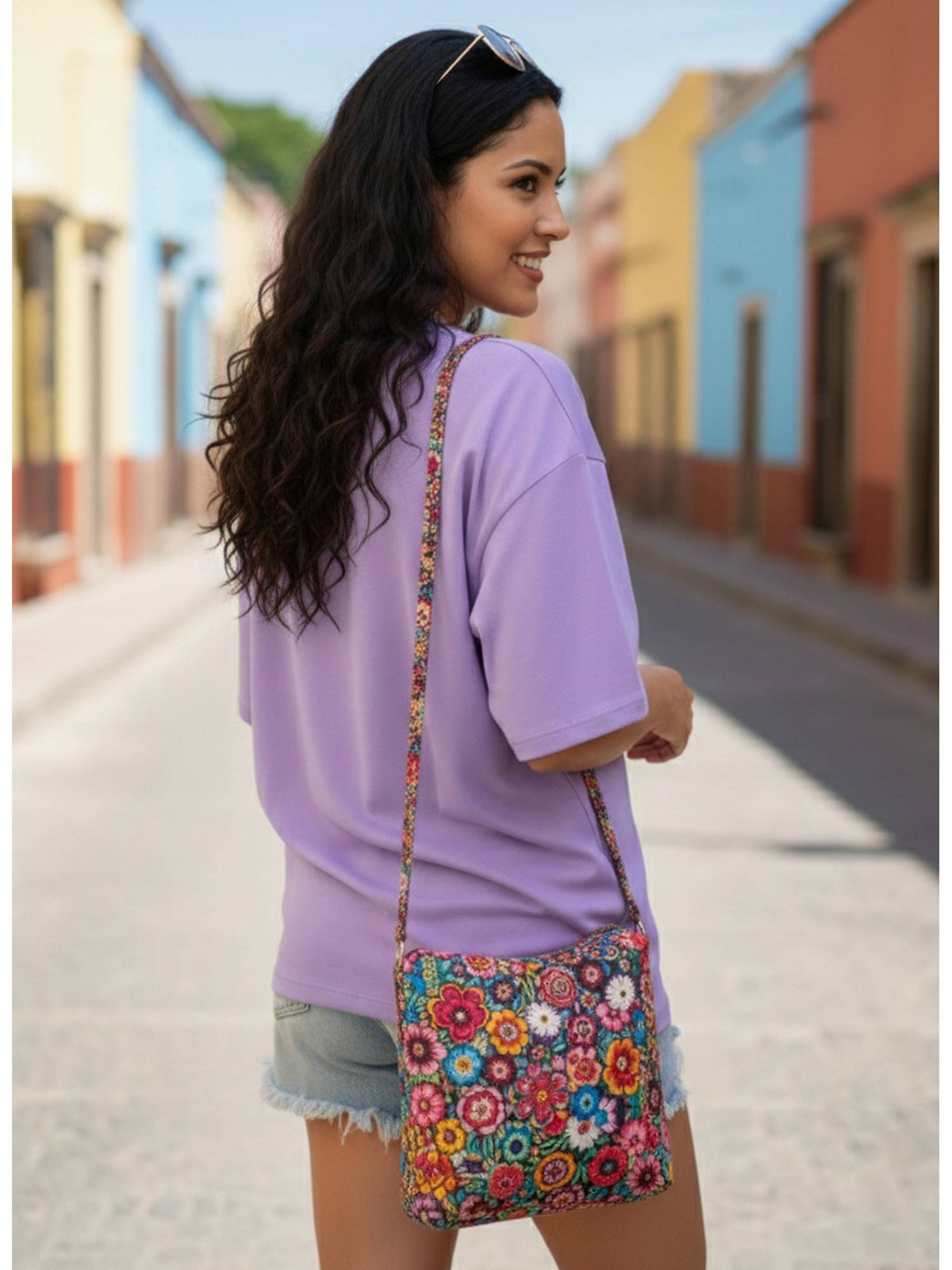 Cotton Blend Printed Oversized Crew Neck Pink T-Shirts | TS56 - view 40
