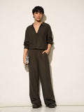 Moss Green Linen Blend Pants