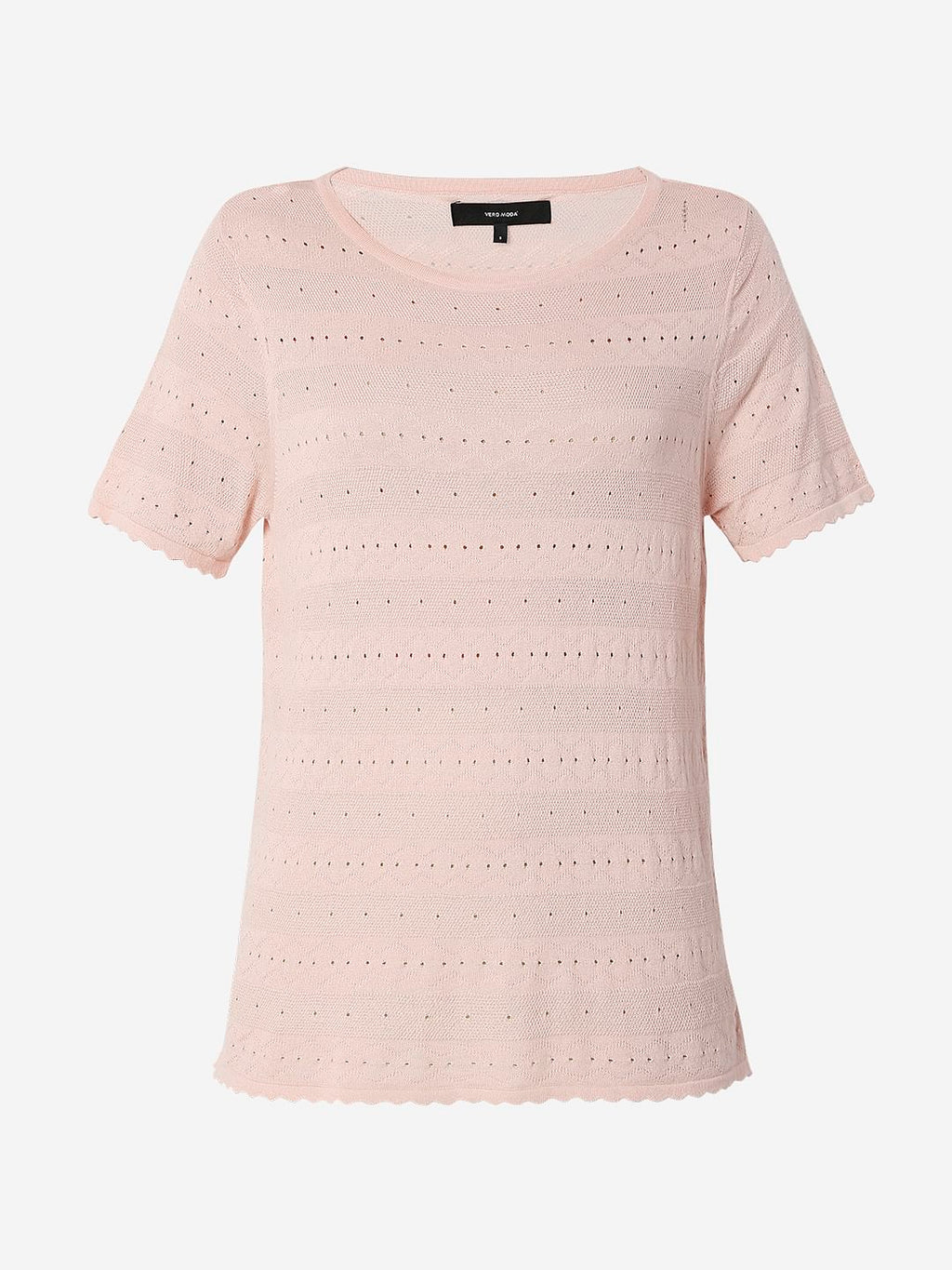 Coral Flat Knit Textured T-Shirt