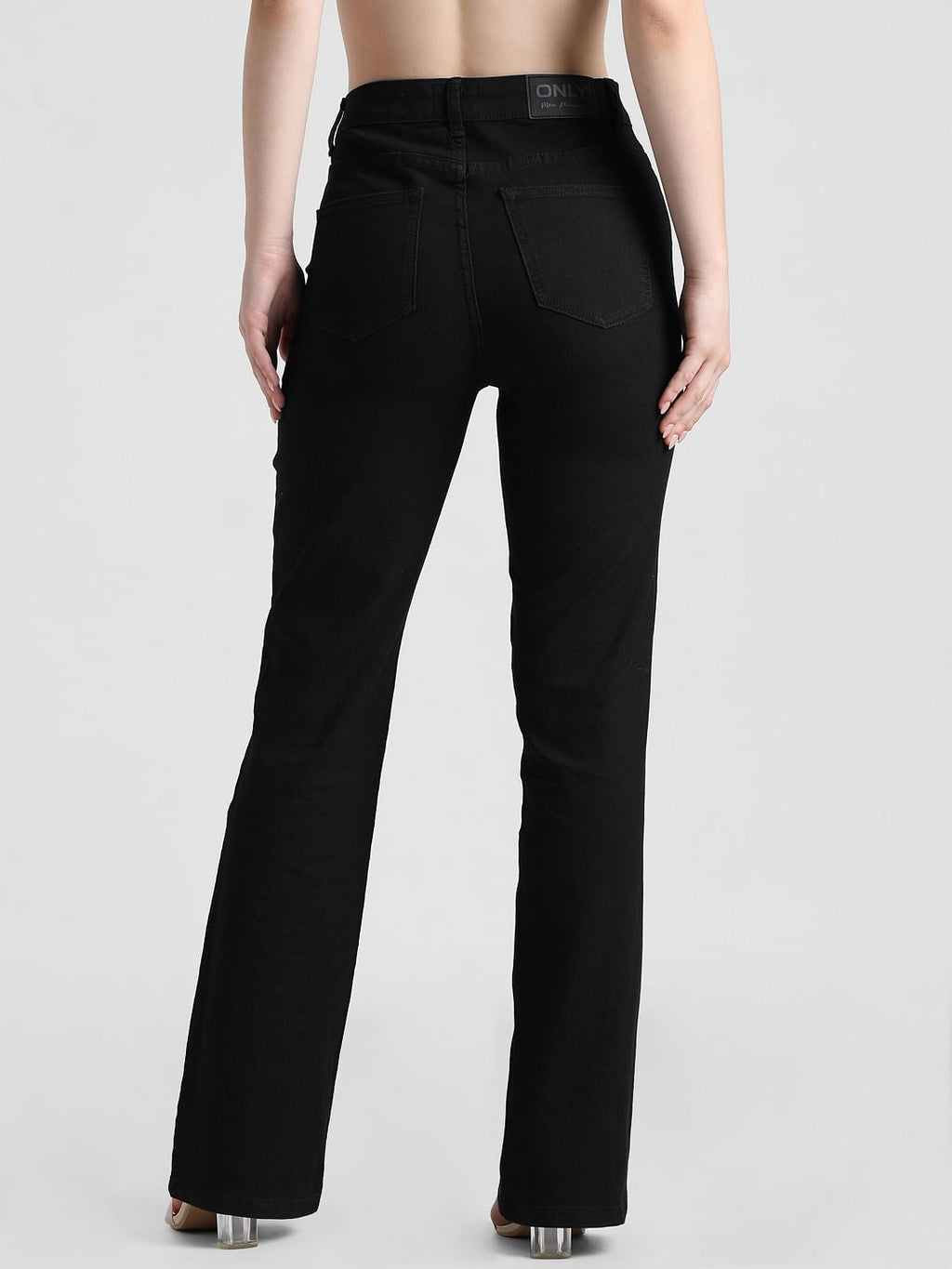 Black High Rise Flared Jeans