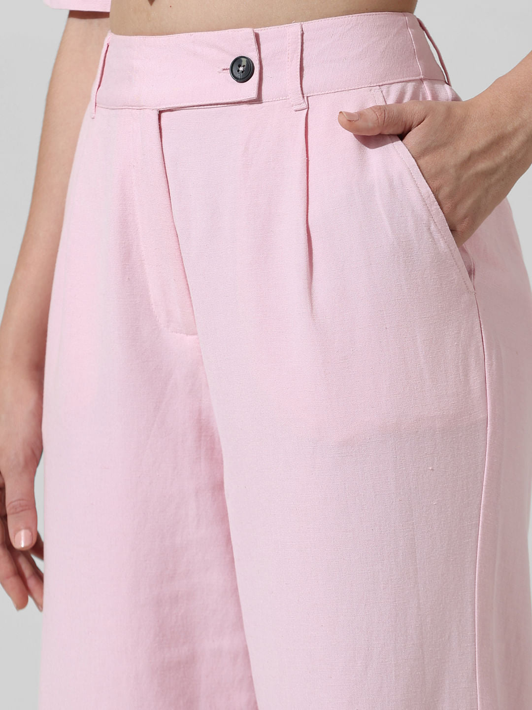 Pink High Rise Co-Ord Set Pants