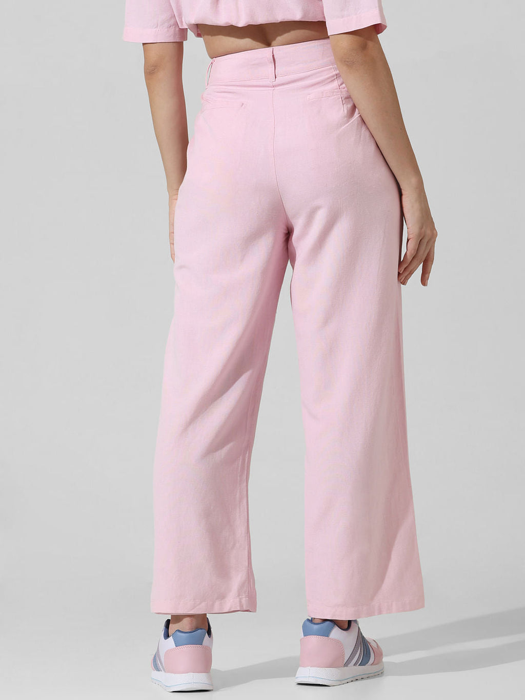 Pink High Rise Co-Ord Set Pants