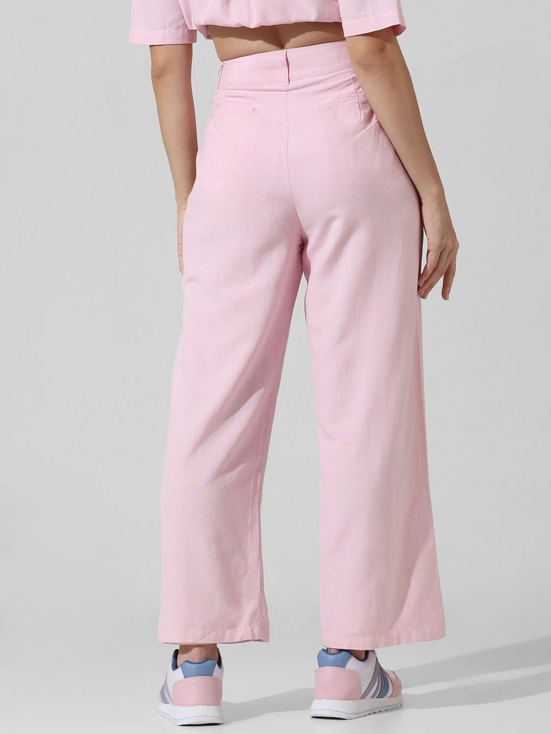 Pink High Rise Co-Ord Set Pants