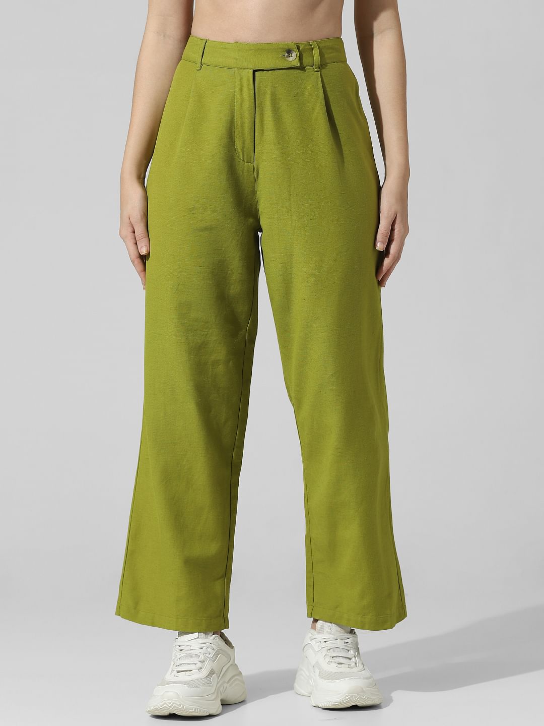 Green High Rise Pants
