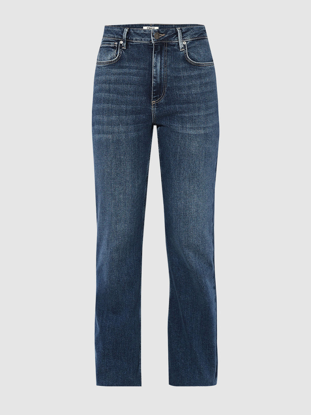 Blue High Rise Flared Cropped Jeans