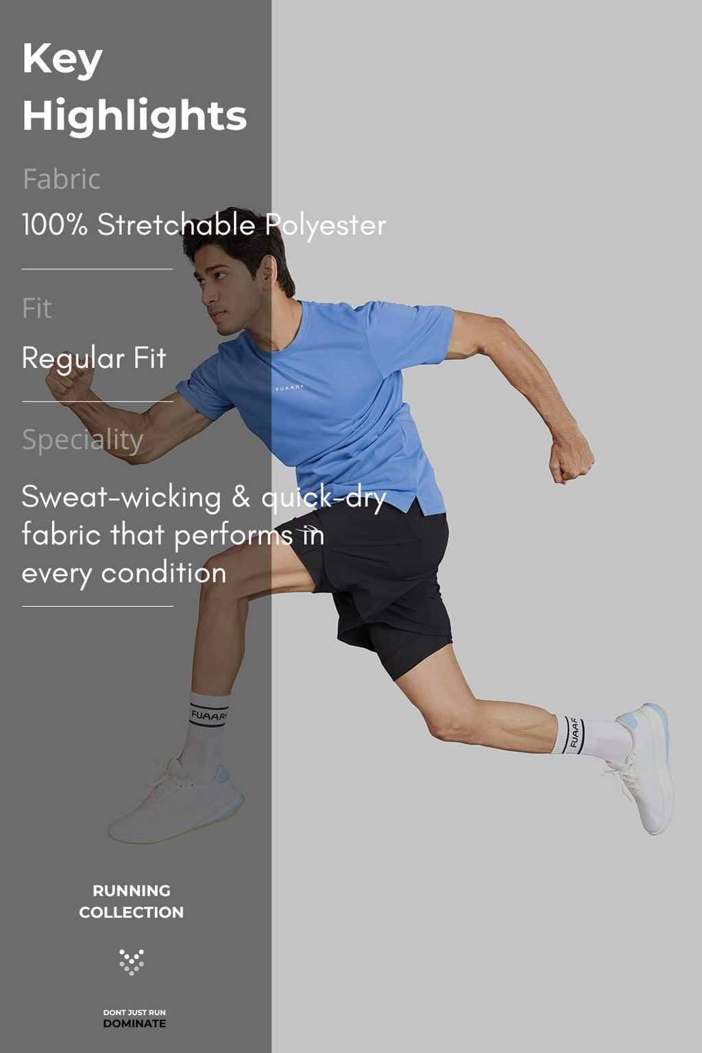 Slate Running T-shirt Blue