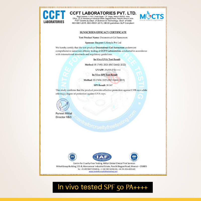 Gel Sunscreen SPF 50+ PA+++, No White Cast, Lightweight, Non-Greasy - In - Vivo Tested | FC3 - view 12