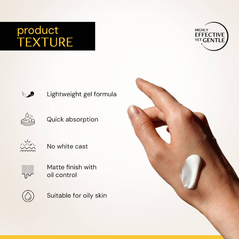 Gel Sunscreen SPF 50+ PA+++, No White Cast, Lightweight, Non-Greasy - In - Vivo Tested | FC3 - view 3