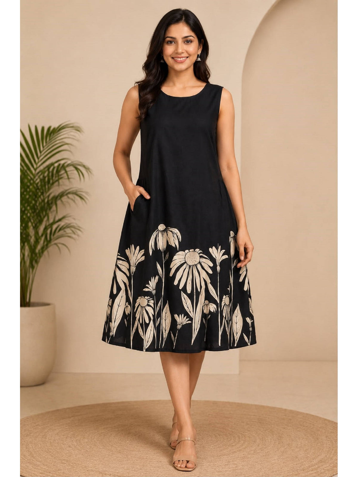 Women's Black A-Line Dress | D56 - view 1