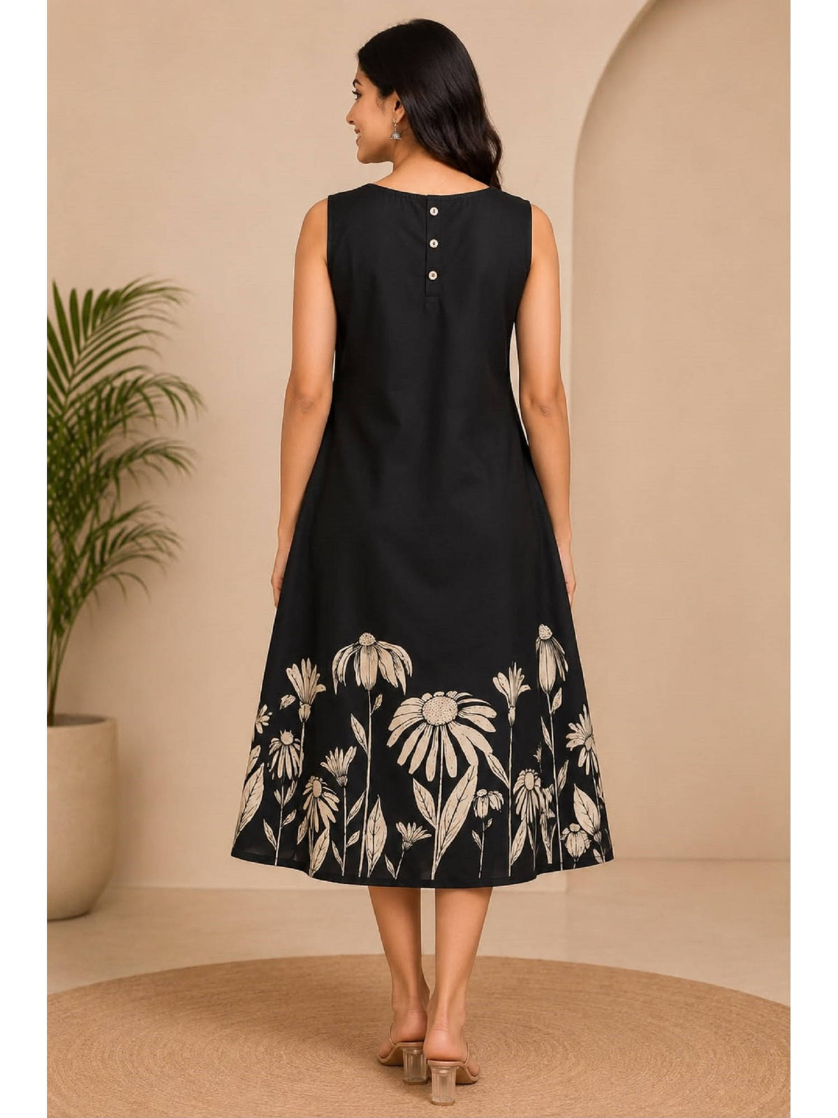 Women's Black A-Line Dress | D56 - view 2