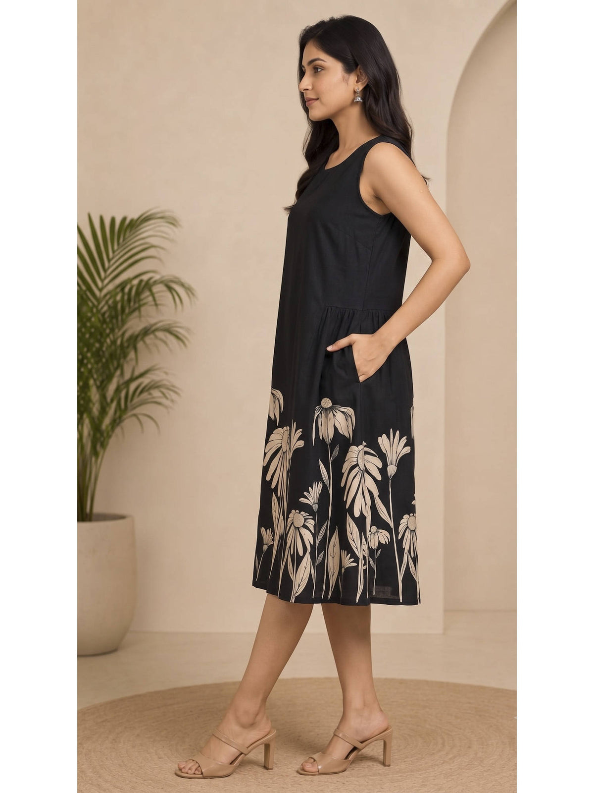 Women's Black A-Line Dress | D56 - view 4