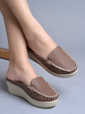 Women Brown Textured Mules Heels | H78 - view 1