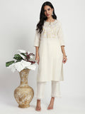 Purple Embroidered Regular Kurta | KDG - view 8