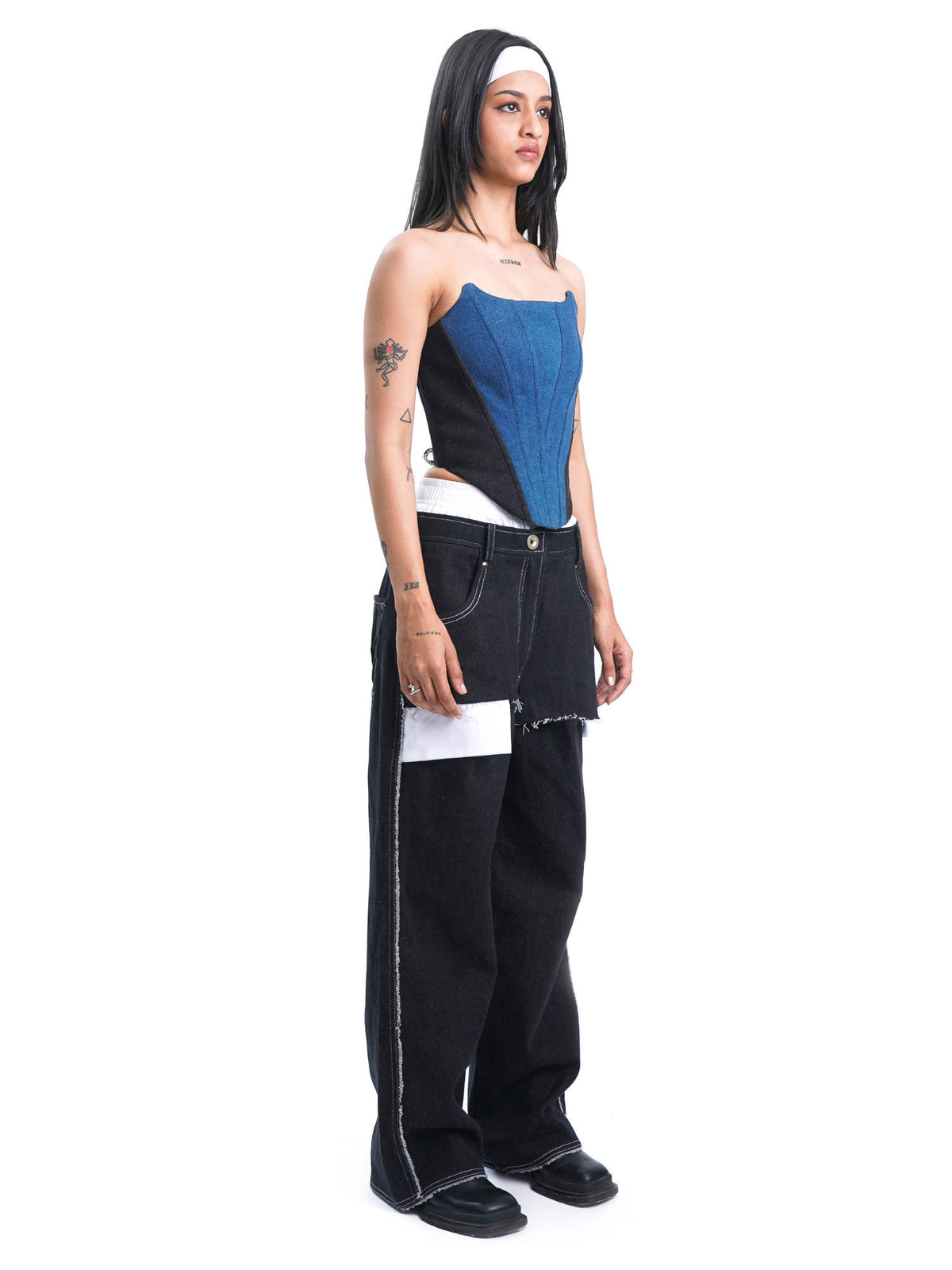 Two Tone Denim Top- Strapless | TT90 - view 4