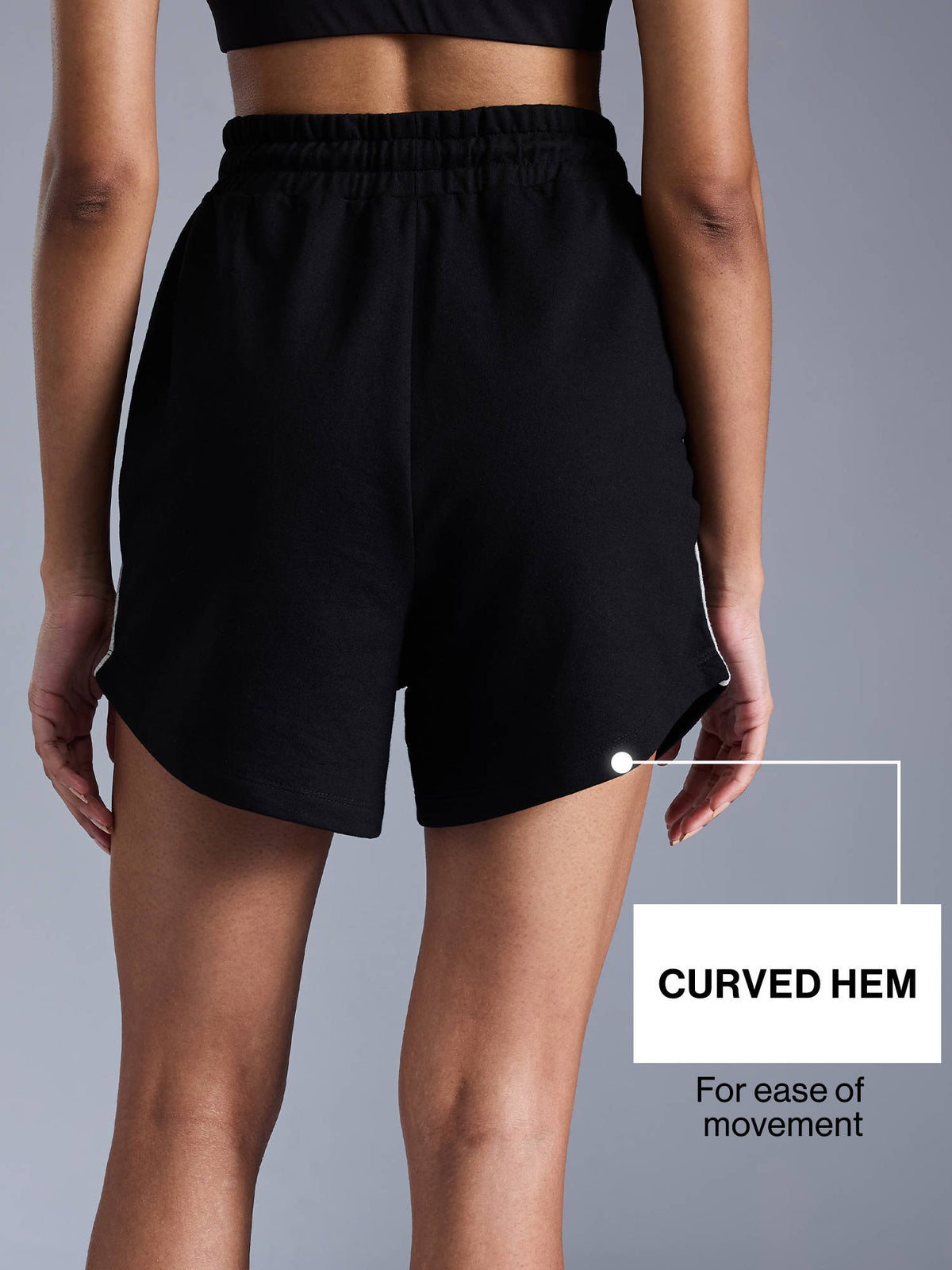 Cotton Terry 3.5" Relaxed Fit Shorts with Pockets for Workout & Lounge KIC405 Black - view 5