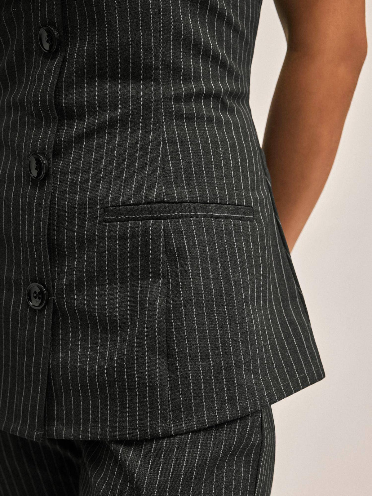 Black Pinstripe Tube Top | TT90 - view 4