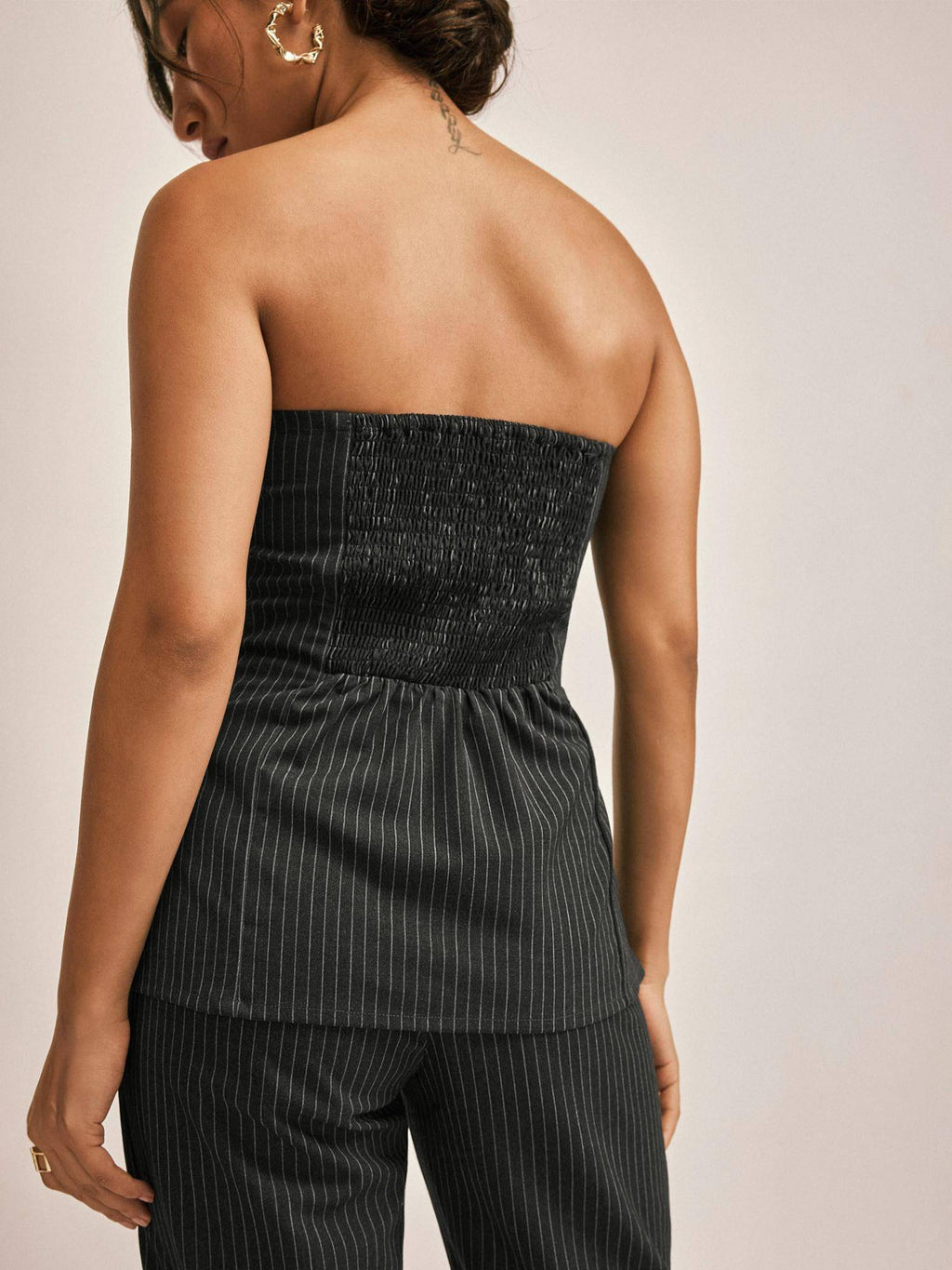 Black Pinstripe Tube Top | TT90 - view 7