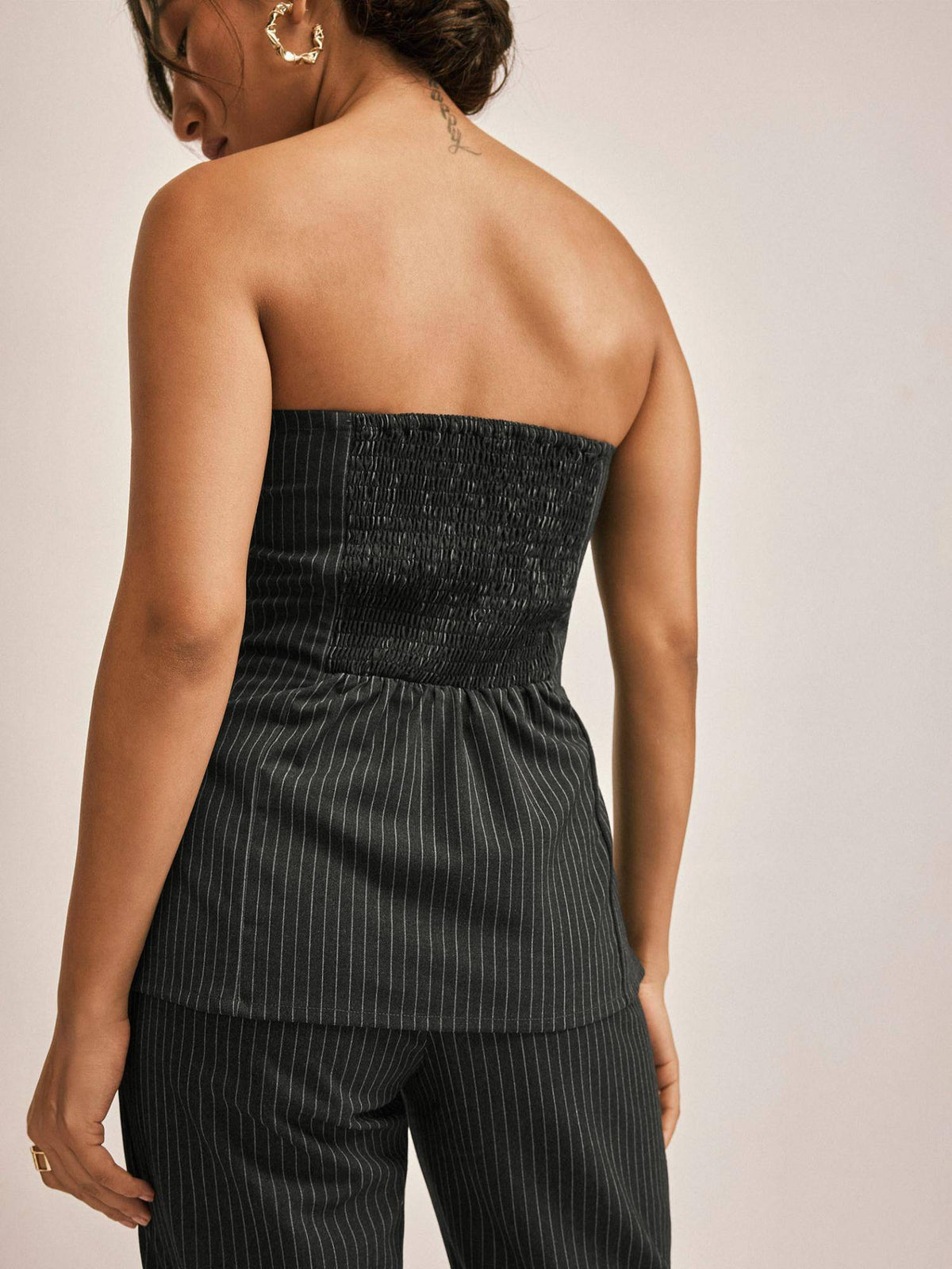 Black Pinstripe Tube Top | TT90 - view 7
