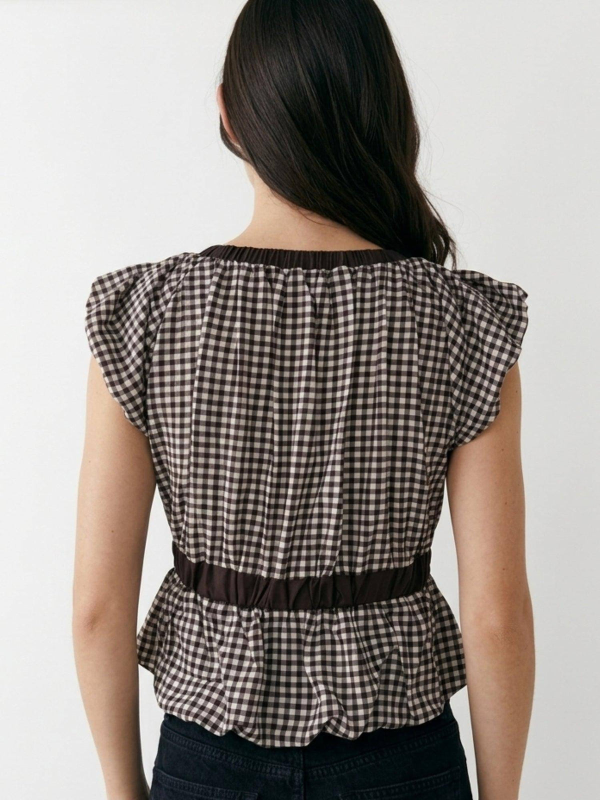 Brown Half Sleeve Front Bow Crop Top | CT61 - view 4