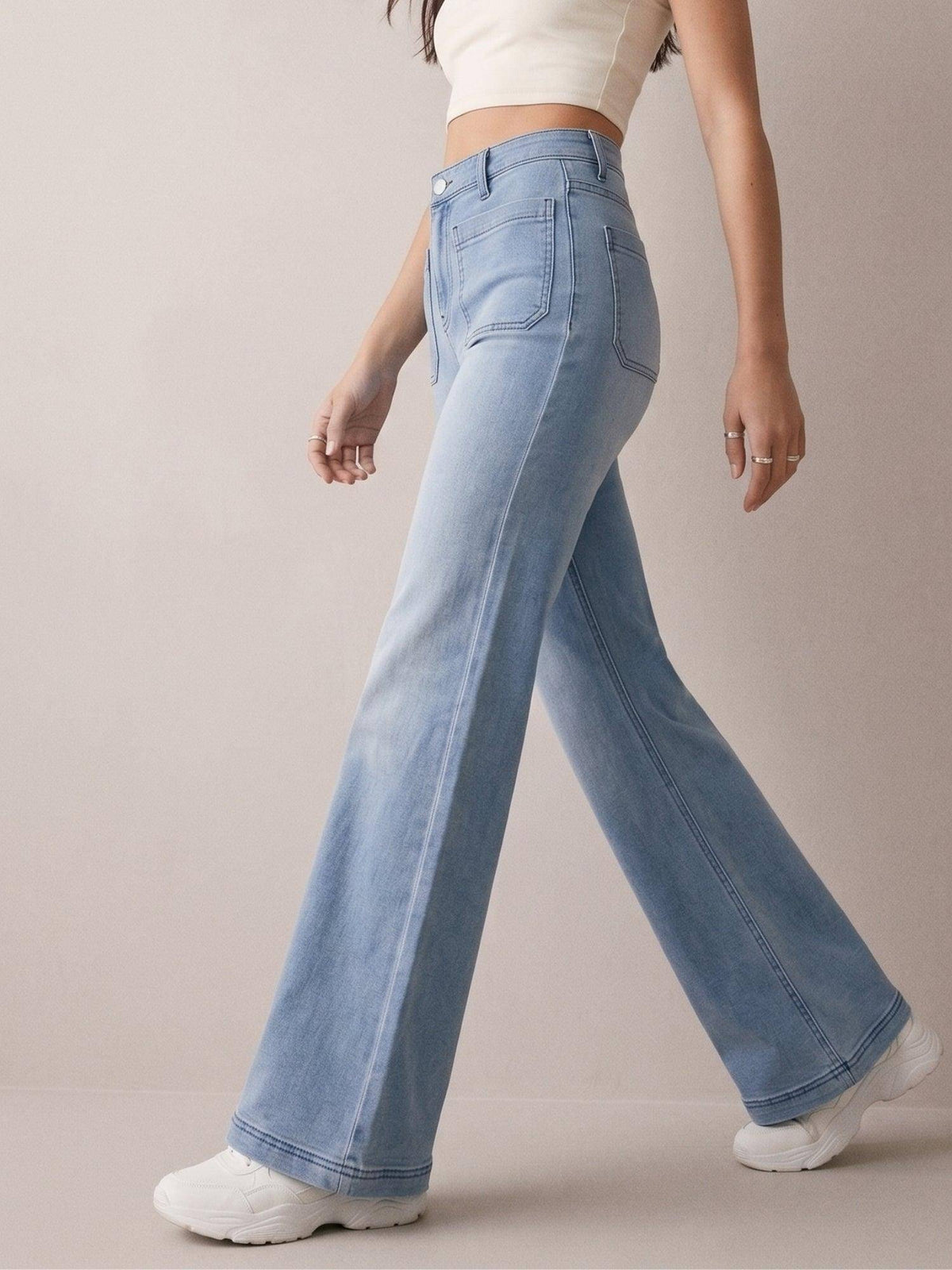 Light Blue Front Pocket Straight Fit Jeans | ST23 - view 2