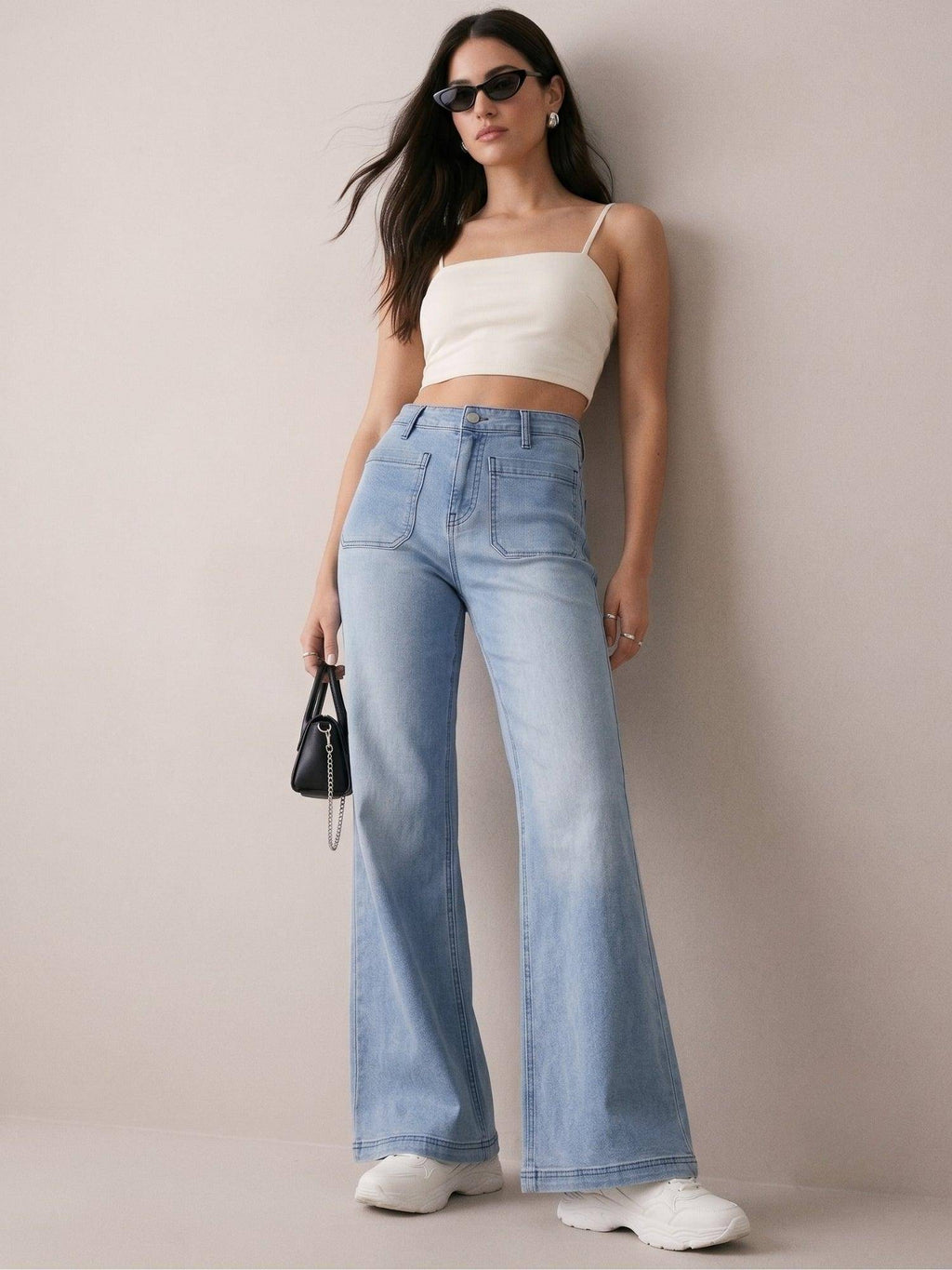 Light Blue Front Pocket Straight Fit Jeans | BT10 - view 4