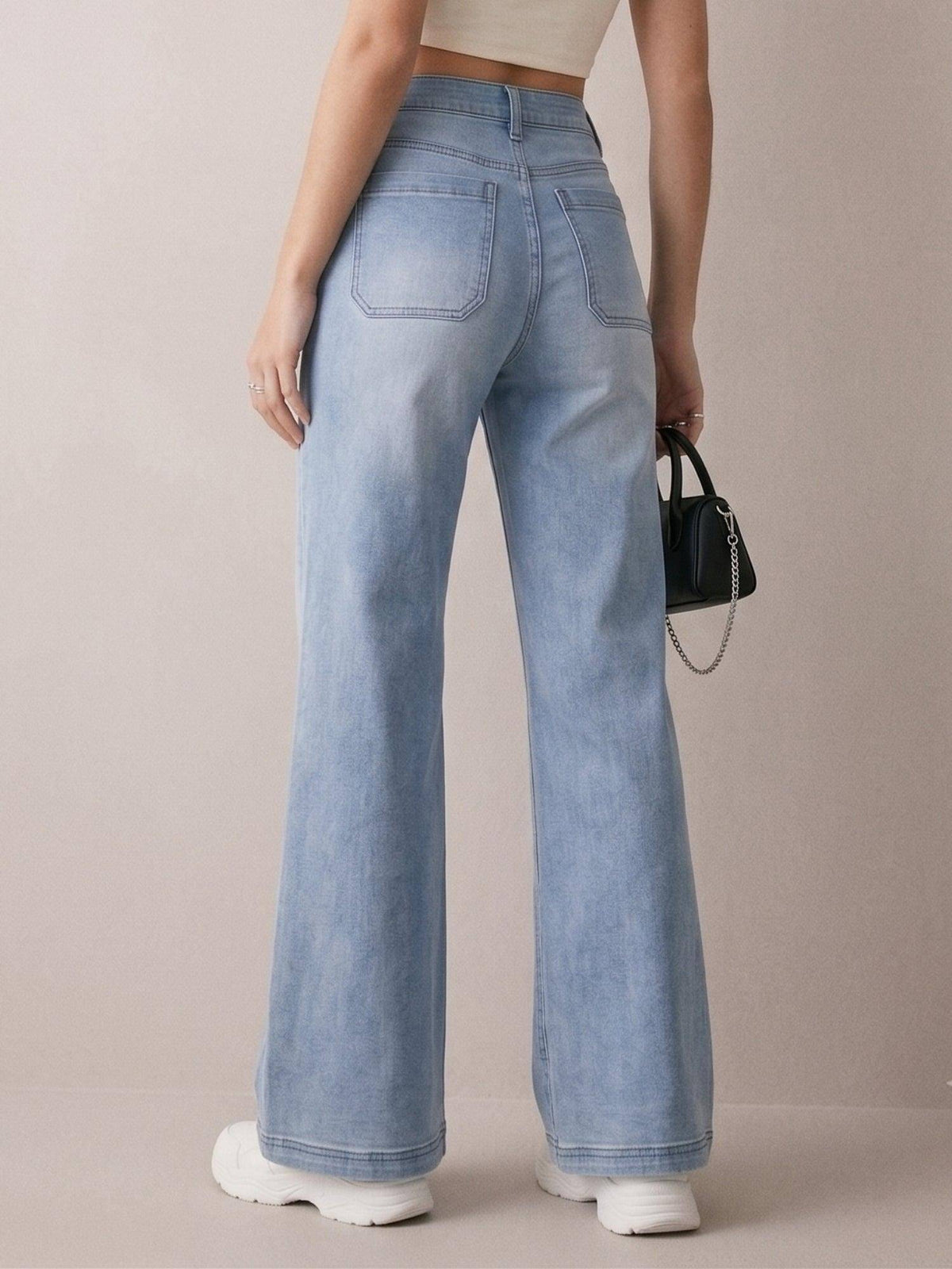 Light Blue Front Pocket Straight Fit Jeans | ST23 - view 6