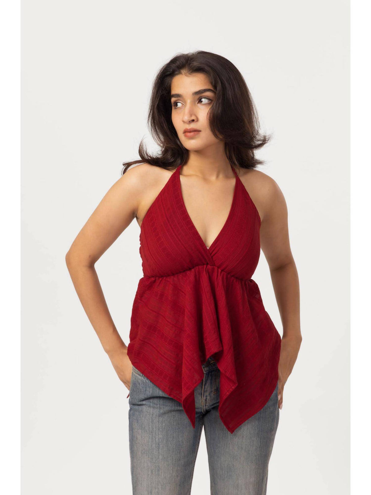 Maroon Women Halter Top | HT67 - view 3