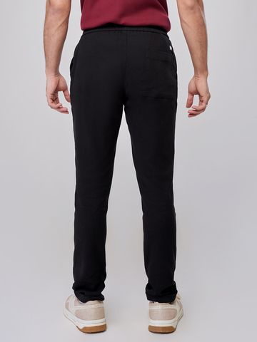 Buy Solids Black Cotton Stretch Structured Pants Online F56