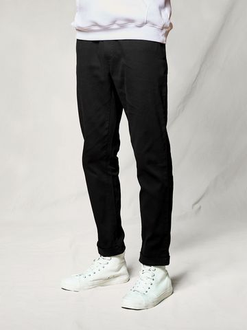 Buy Solids Black Cotton Stretch Structured Pants Online F56