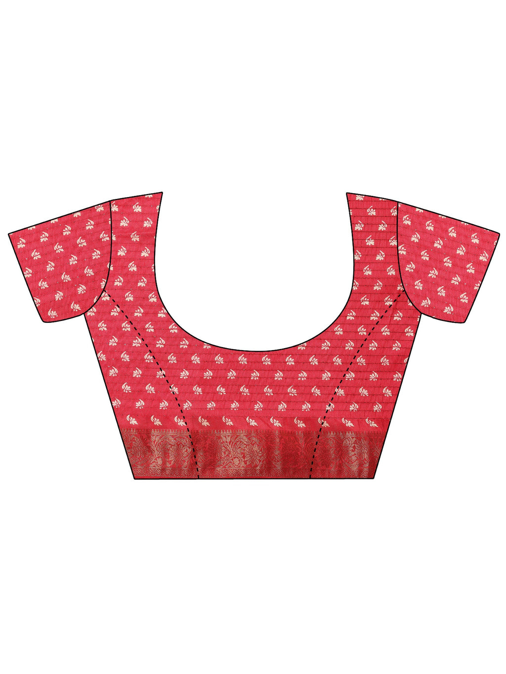 Libas Pink Printed Silk Blend Saree With Unstitched Blouse Piece