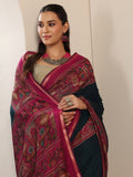 Libas Teal Solid Cotton Blend Saree With Unstitched Blouse Piece