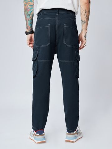 Buy Solids: Navy Men Cargo Pants Online F56