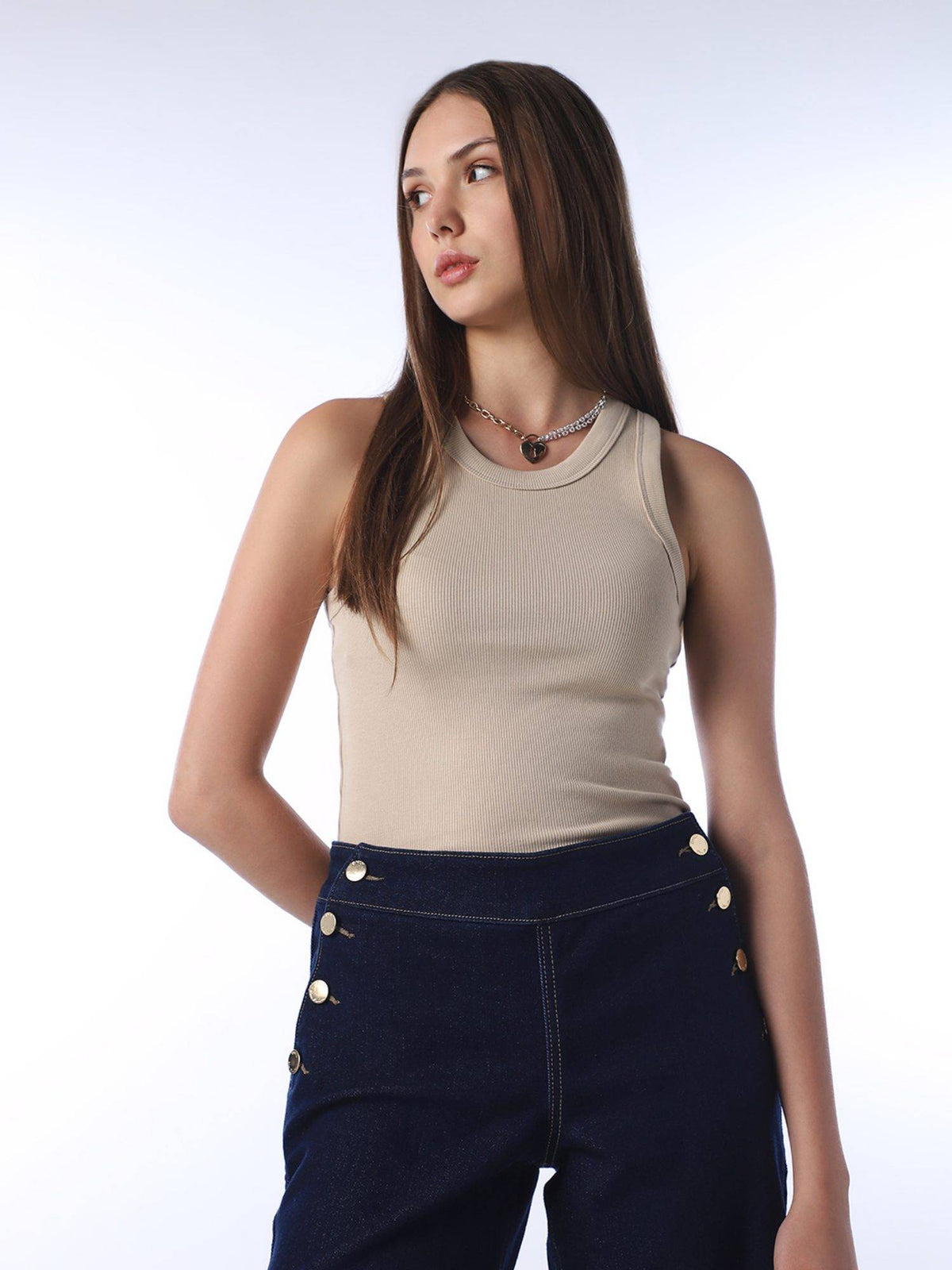 Women's Solid Slim Fit White Top | O24 - view 15