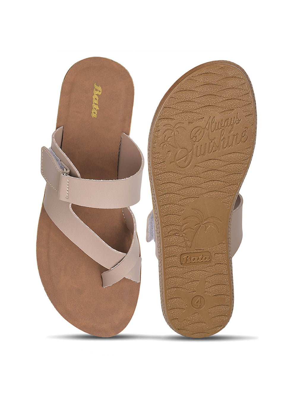 Beige Toe Ring Sandals for Women | SD89 - view 4