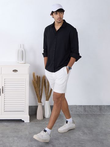 Buy Solids: Black Knit Shirt Online C76