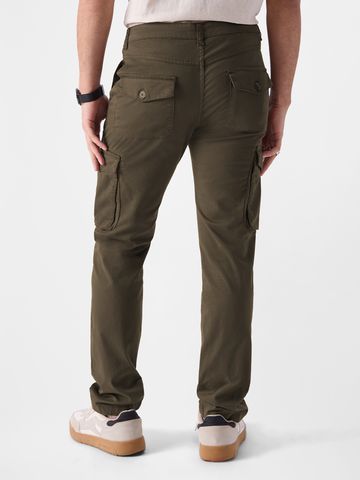 Buy Solids: Dark Olive Men Cargo Pants Online F56
