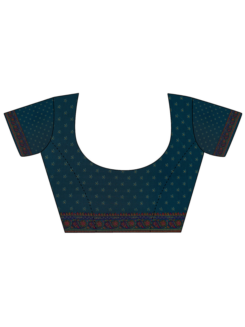 Libas Blue Printed Crepe Saree With Unstitched Blouse Piece