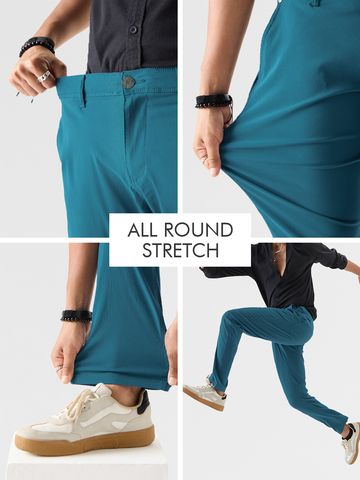 Buy Solids: Steel Blue Grey Men Cotton Pants Online F56