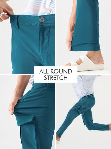 Buy Solids: Steel Blue Men Cargo Pants Online F56
