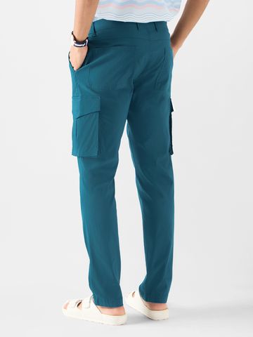 Buy Solids: Steel Blue Men Cargo Pants Online F56