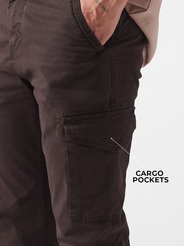 Buy Solids: Brown Men Cargo Pants Online F56